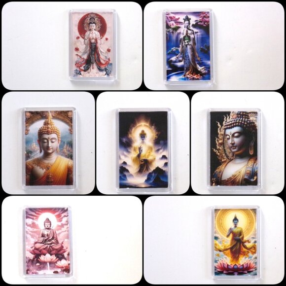 Hand-Crafted Acrylic Fridge Magnets Buddha Guan‑Yin Dragon Tara Spiritual Gift - Picture 5 of 6